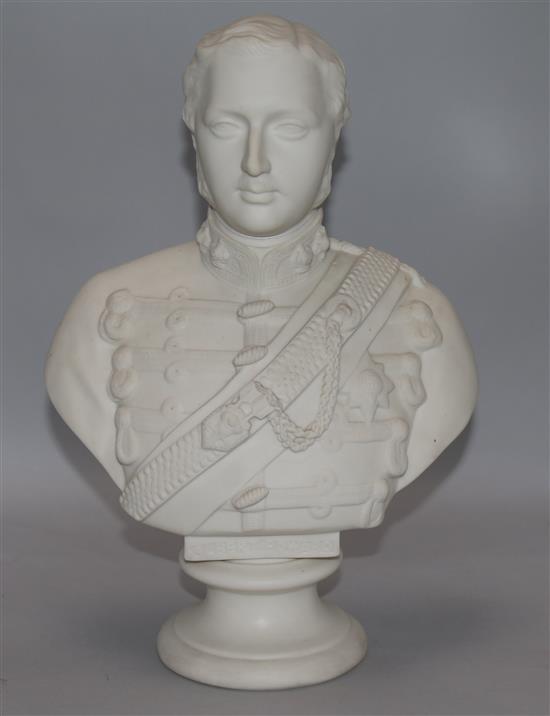 An Art Union of London parian bust of Albert Edward, 14in.